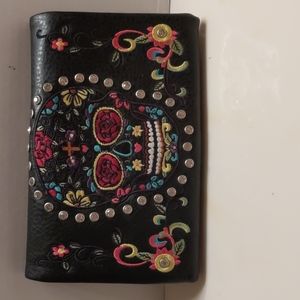 Day of the Dead Faux Leather Clutch Wallet